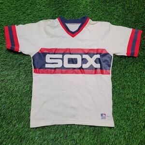 Vintage 70s Chicago White Sox Sand-Knit Jersey Mens XS USA Mad MLB Medalist